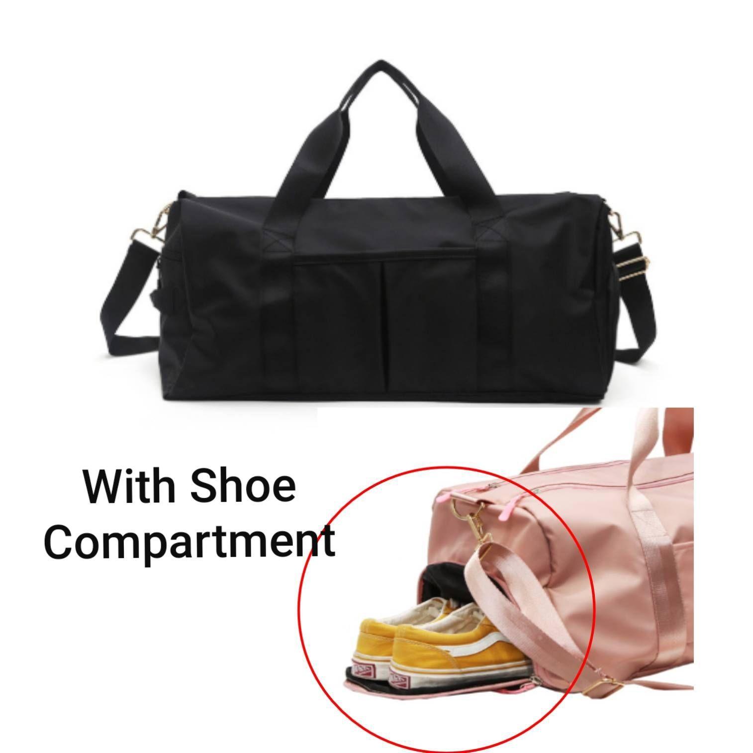 gym bag with shoe compartment and yoga mat holder