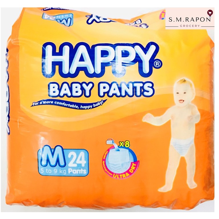Happy Baby Pants Diaper Medium x 24 Ultra Dry | Lazada PH