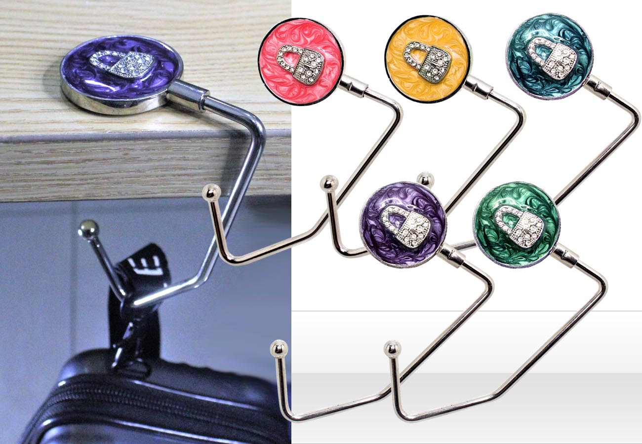 HiroBeneficial] 1Pc Portable Folding Alloy Purse Handbag Bag Hanger Hook  Holder Table Hook [MY]