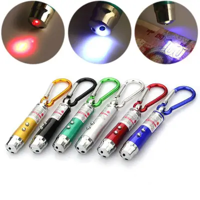 3 in 1 LASER Light Pointer UV LED Torch Flashlight Keychain