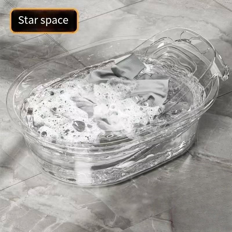Wash tub Clear plastic tub Household with washboard one thickened extra