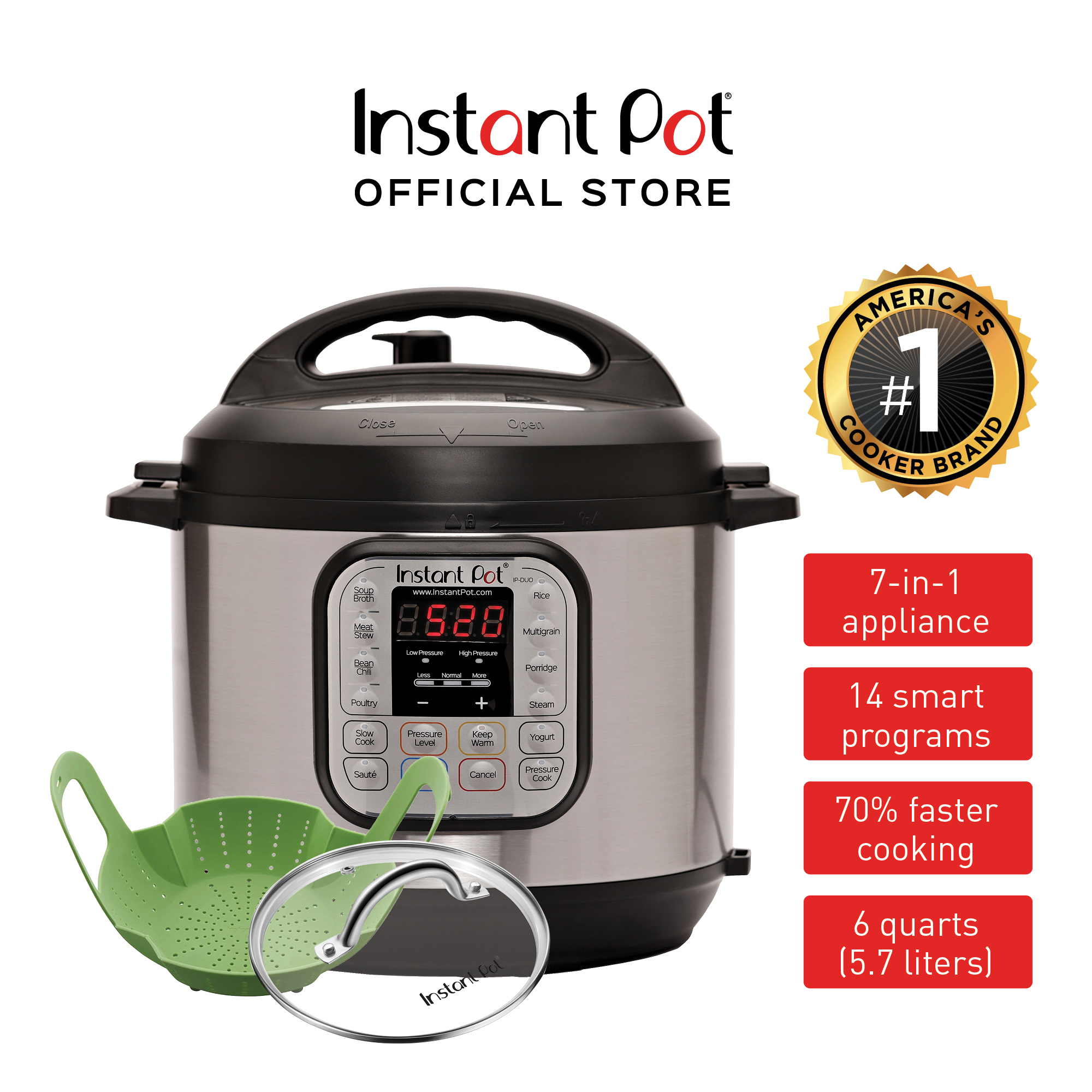 Instant Pot Steamer Set: Instant Pot DUO with Steamer Basket