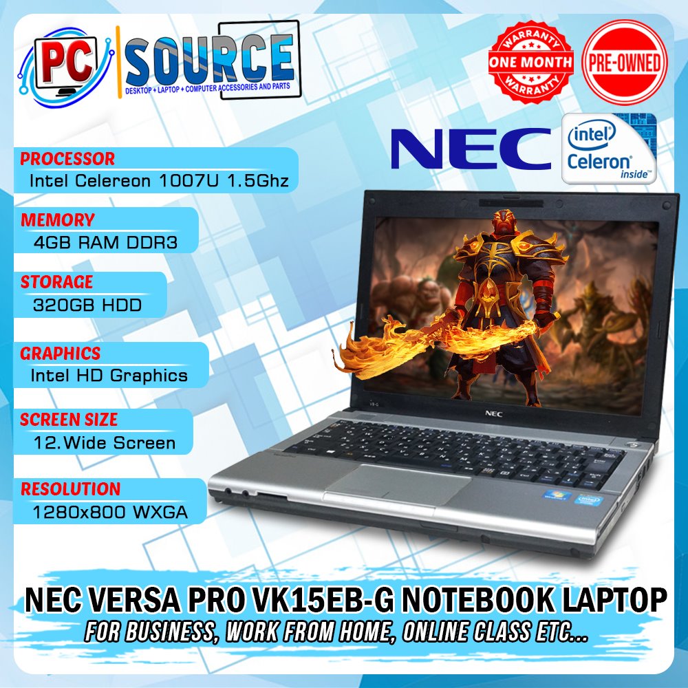 Nec Versa Pro VK15EB-G Notebook Laptop| Intel Celeron 1007u 4GB