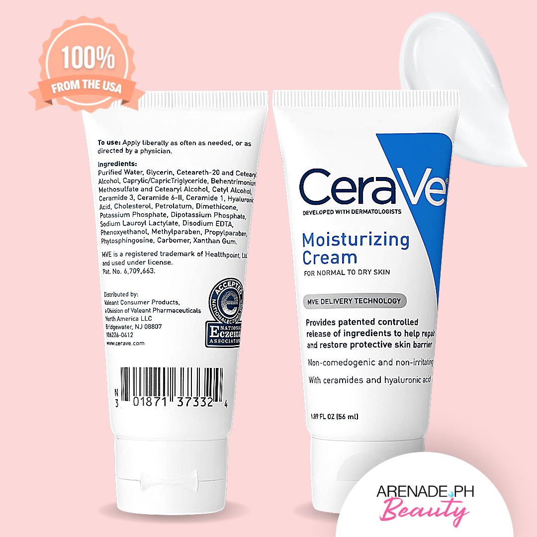 Cerave Moisturizing Cream Travel Size Face And Body Moisturizer For Normal To Dry Skin 56 Ml 7724