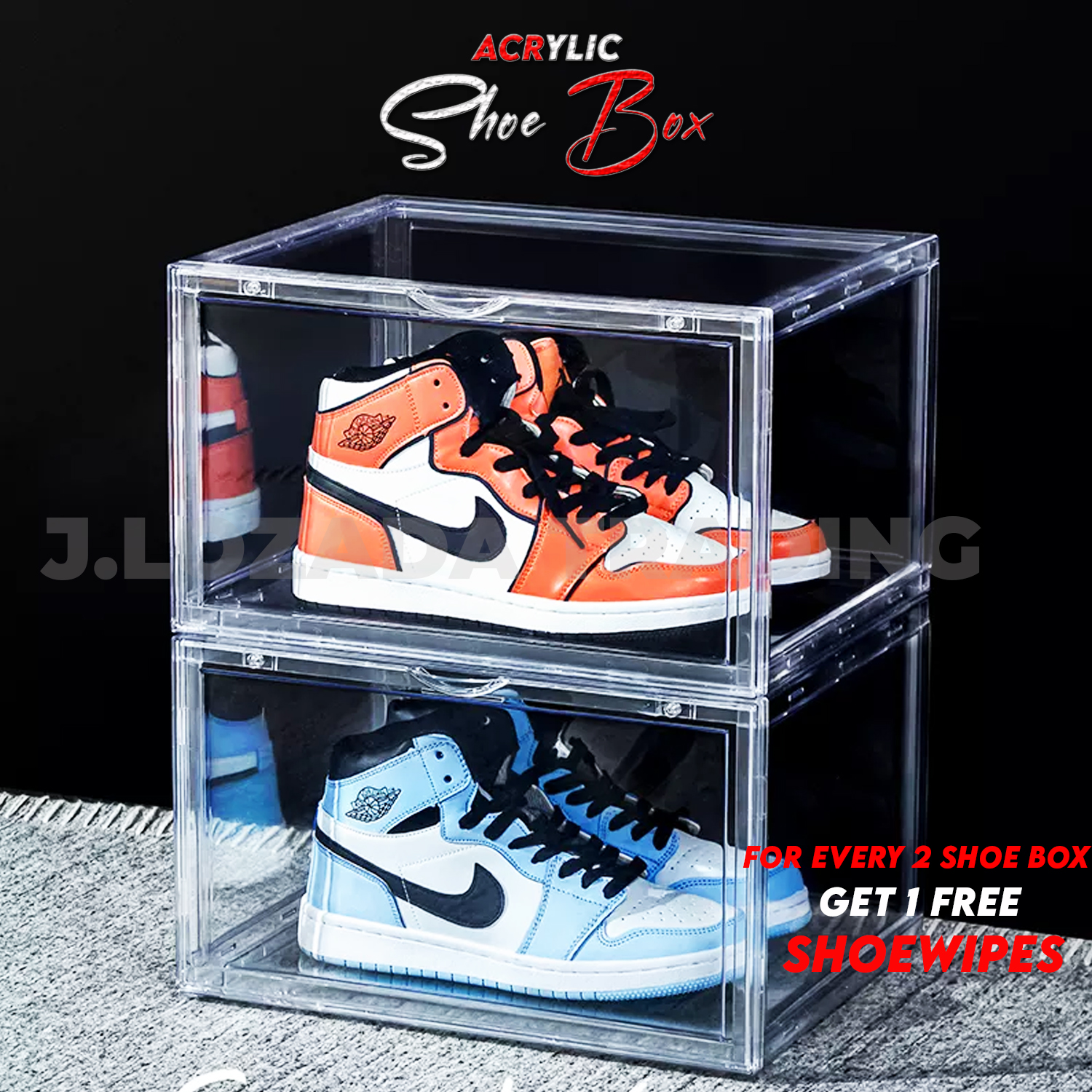 Transparent Acrylic Shoebox Side Open Shoe Box with Lazada PH