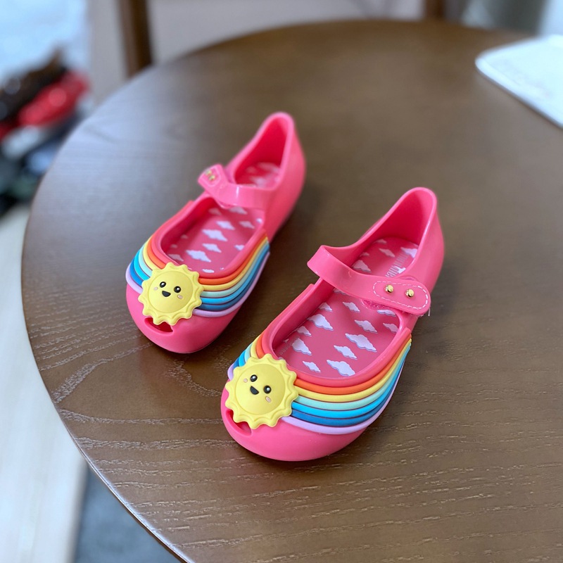 Giày trẻ em melissa mẫu mới 2021 dép trẻ em cầu vồng melissa giày đông trái cây cho bé gái giày cát