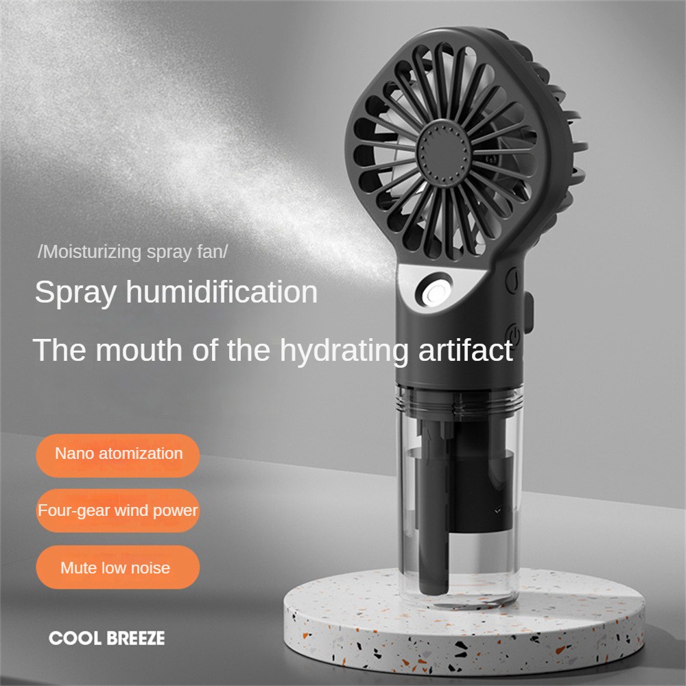 USB 2A Portable Misting Fan 600ml Large Water Tank Desktop Water Spray Mist Fan Multifunction