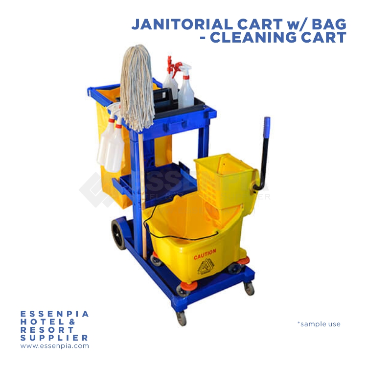 1050GY Janitor Housekeeping Utility Cart, Janitorial Cleaning Cart