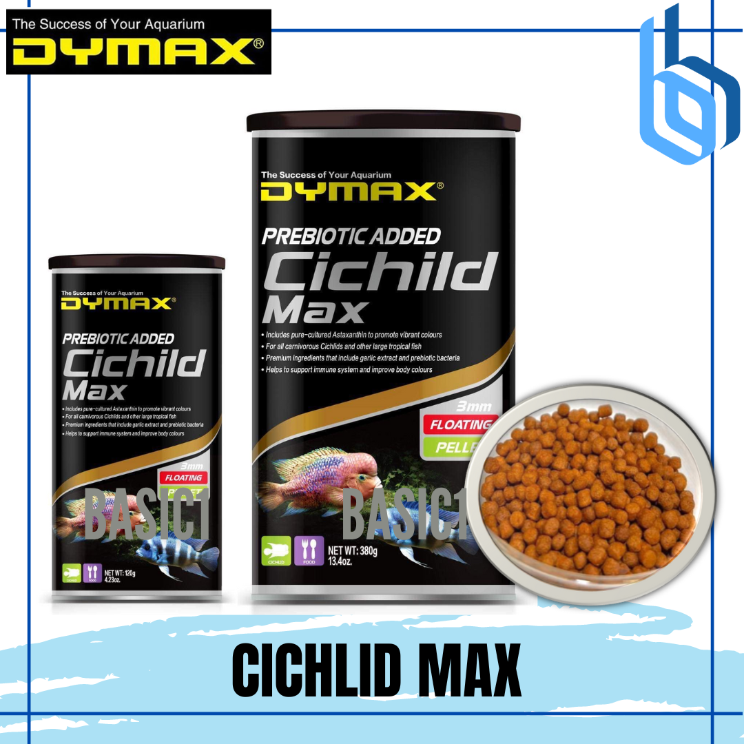 Dymax Cichlid Max Aquarium Fish Food Floating Pellet 120G or 380g