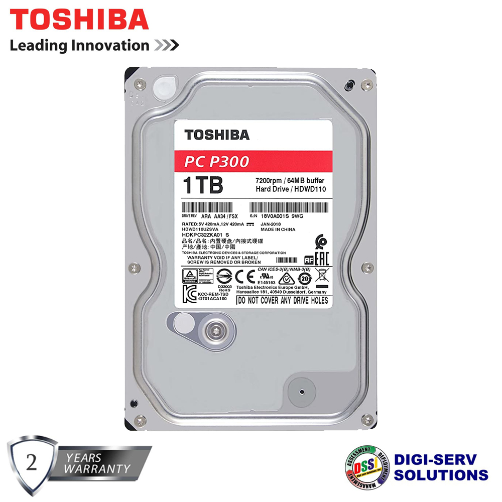 Toshiba P TB Desktop PC Hard Drive HDWD UZSVA RPM MB Cache SATA Gb S