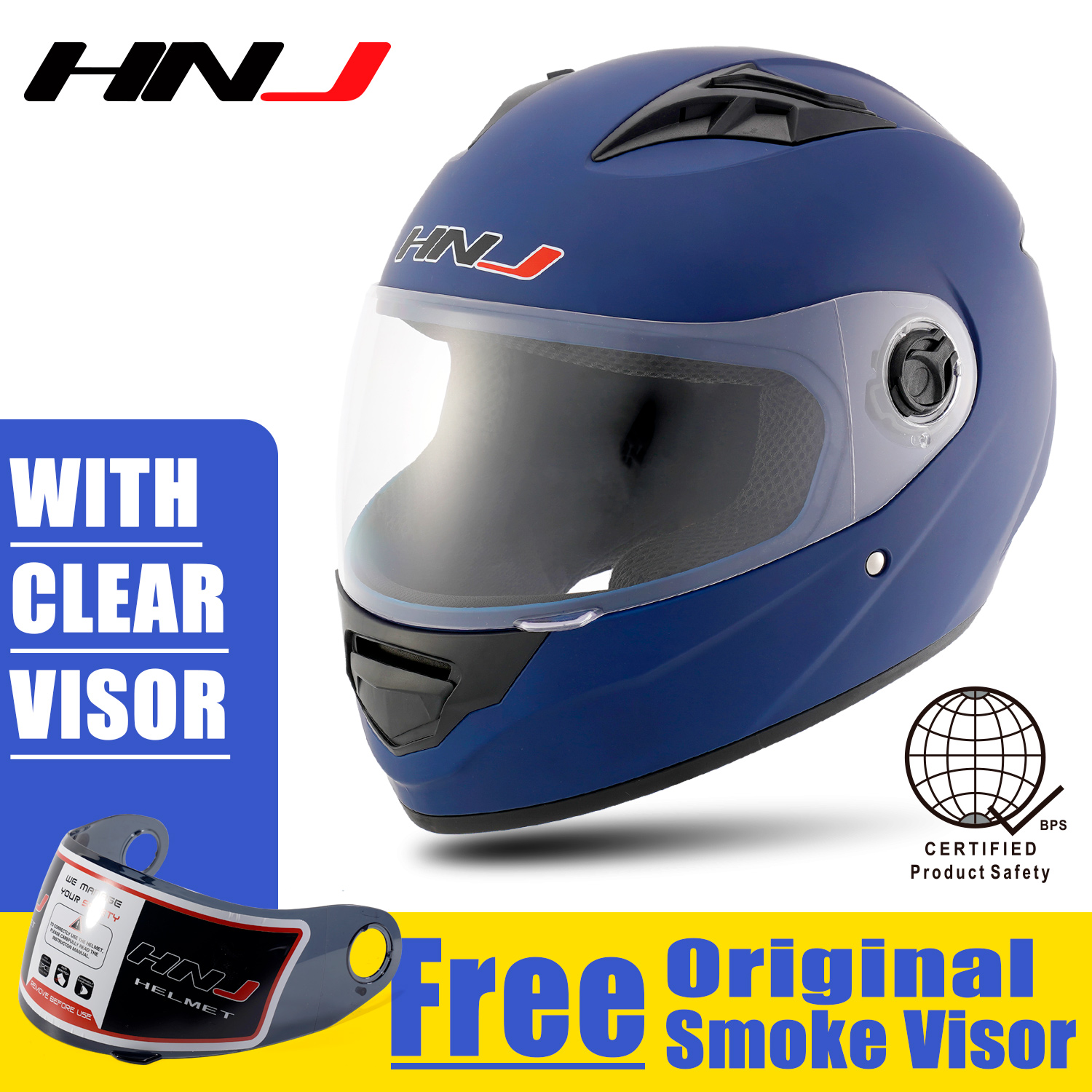 HNJ 855 Mens Motorcycle Helmet Full 