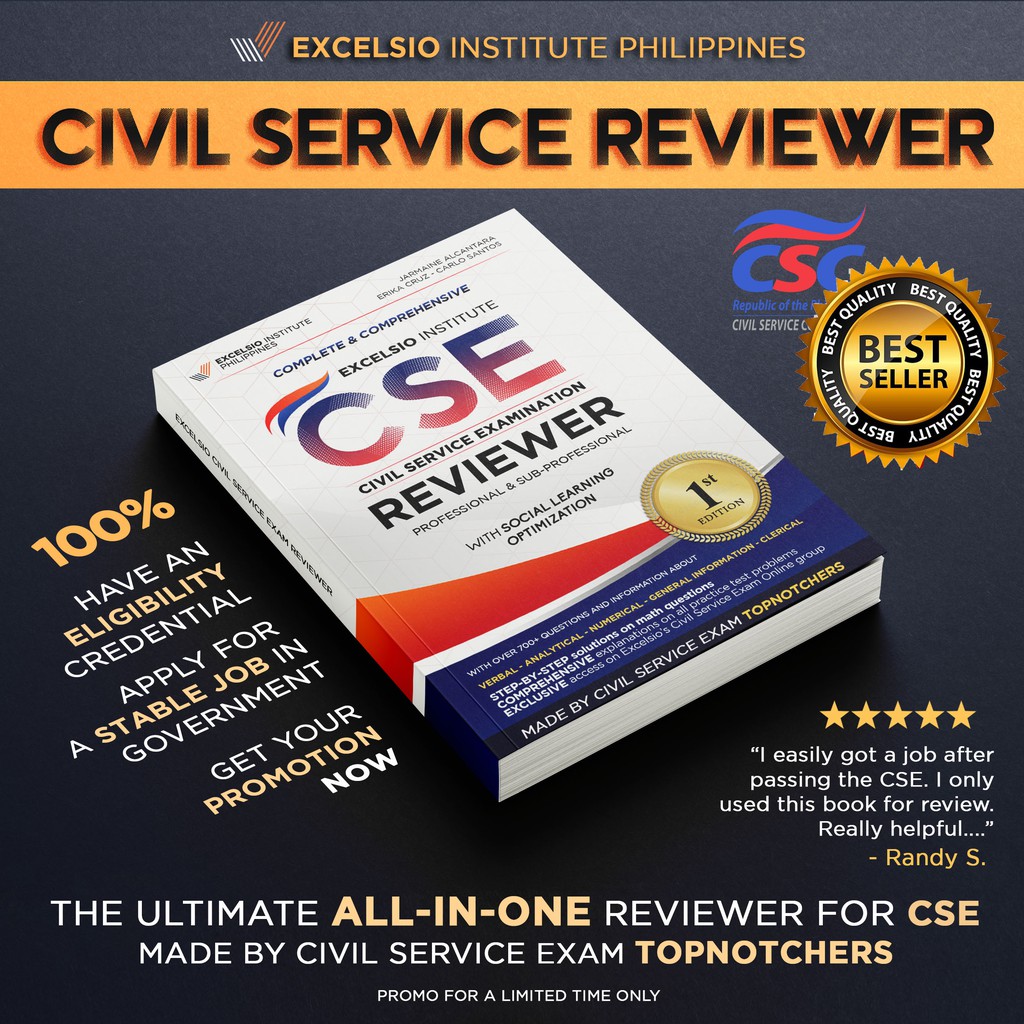 Excelsio Civil Service Exam Reviewer Edition 2022 Lazada PH