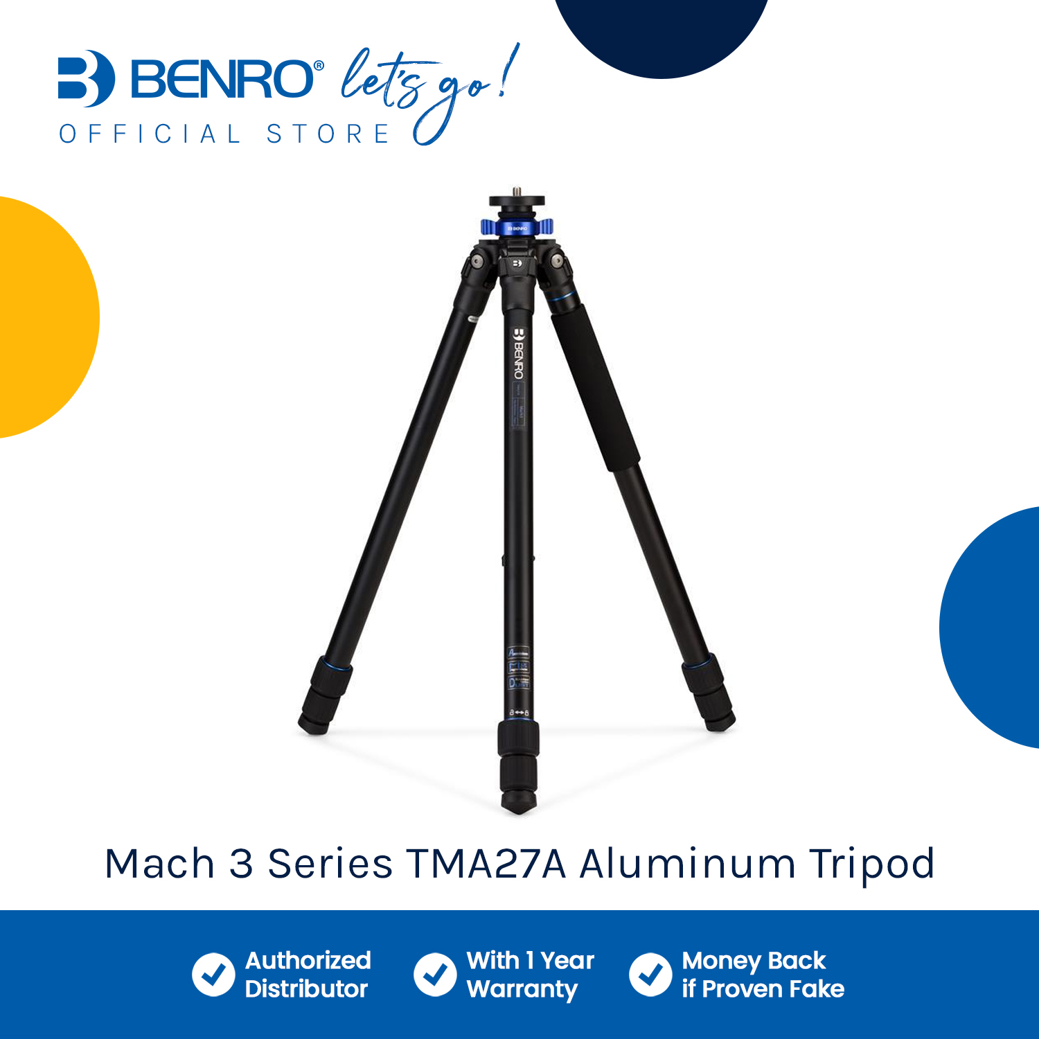 Benro top TMA27A Mach 3 Aluminum Tripod