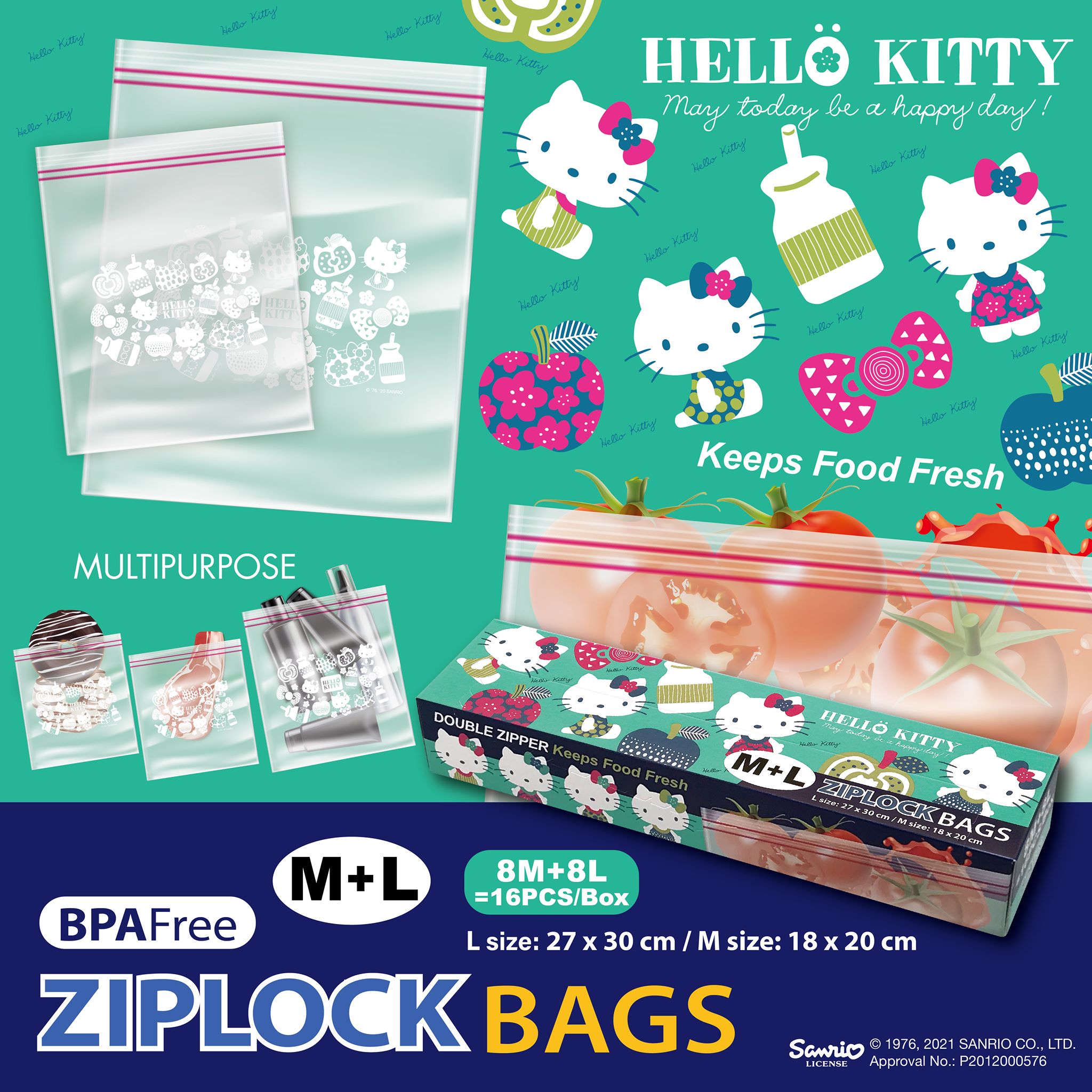 Authentic Hello Kitty Ziplock Bags / Slider Bag Lazada PH