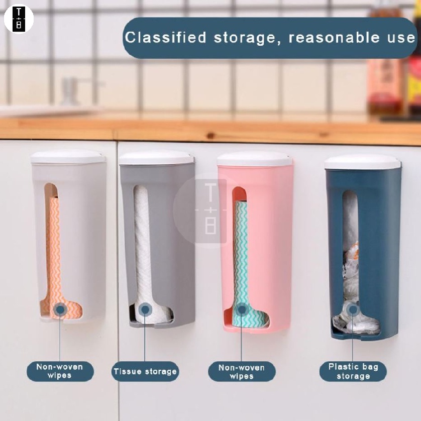 Wall Plastic Bags Holder Grocery Bag Holder Kitchen Trash Bag Dispenser