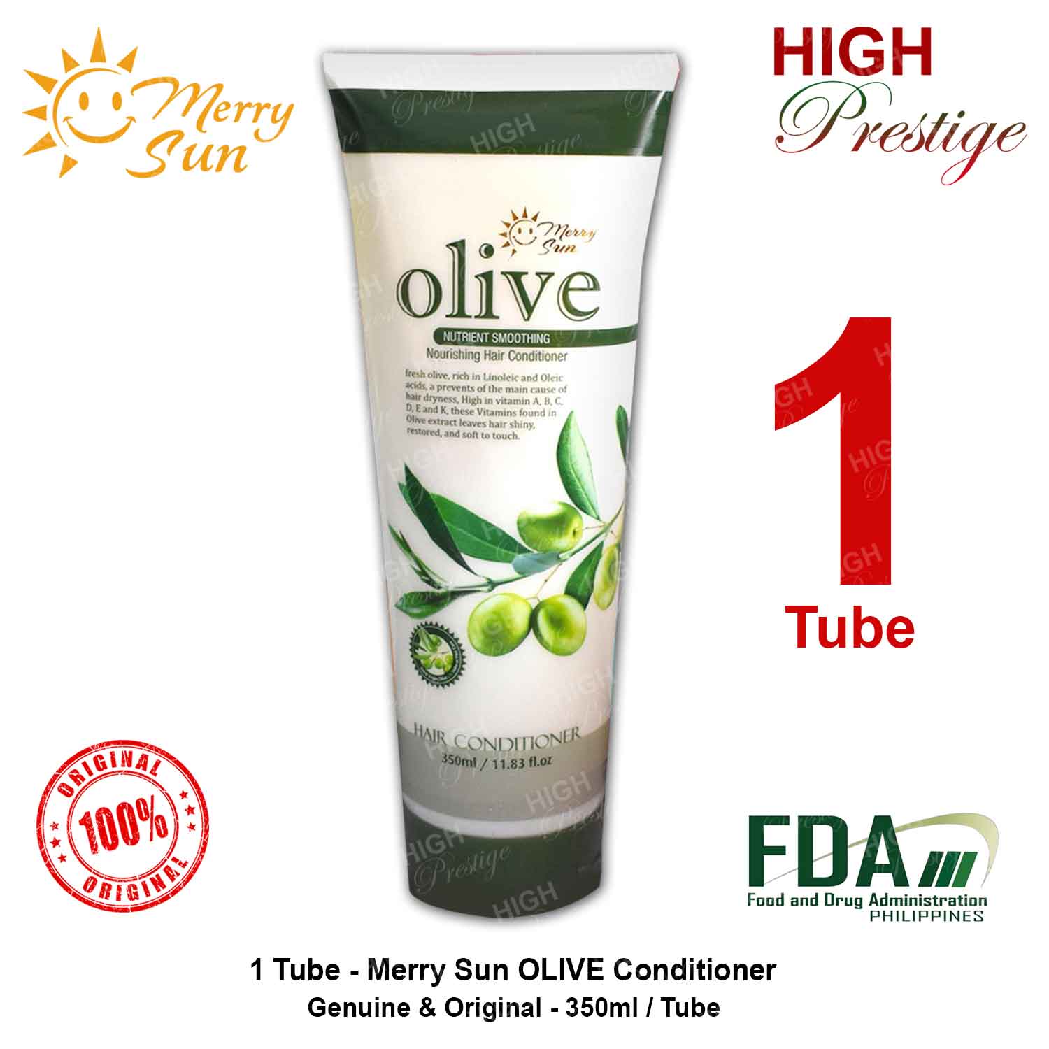 Merry Sun OLIVE Conditioner 350ml per Tube Merrysun Authentic - 1 Tube