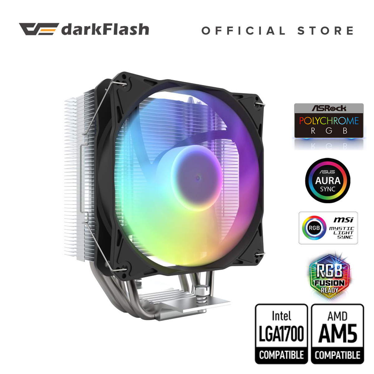 darkFlash Storm Z4 A-RGB fan 5V3pin Four heatpipes design CPU Tower ...