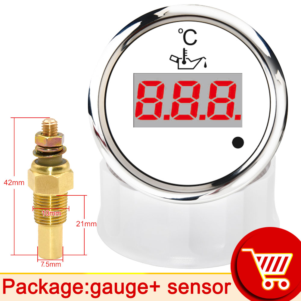 52mm Digital Oil Temperature Gauge Oil Temp Sensor 50150 Celsius With