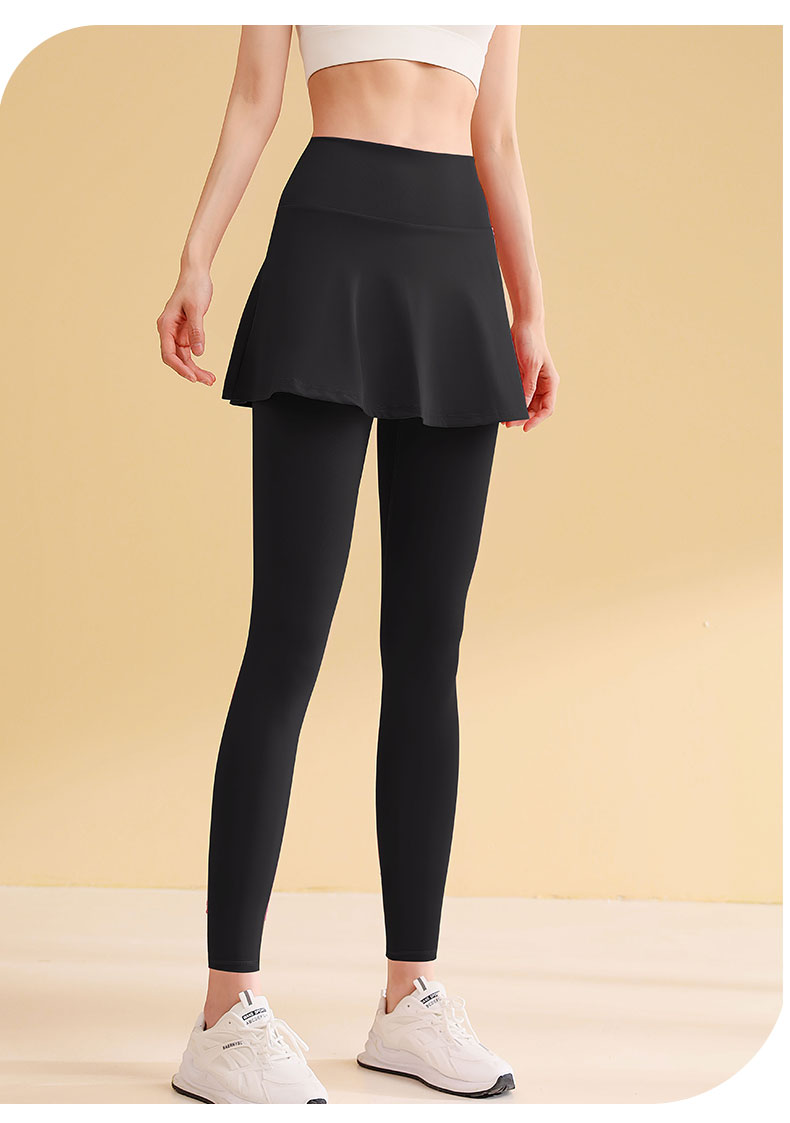 woman yoga high waist leggings with skirt fitness skirt sports