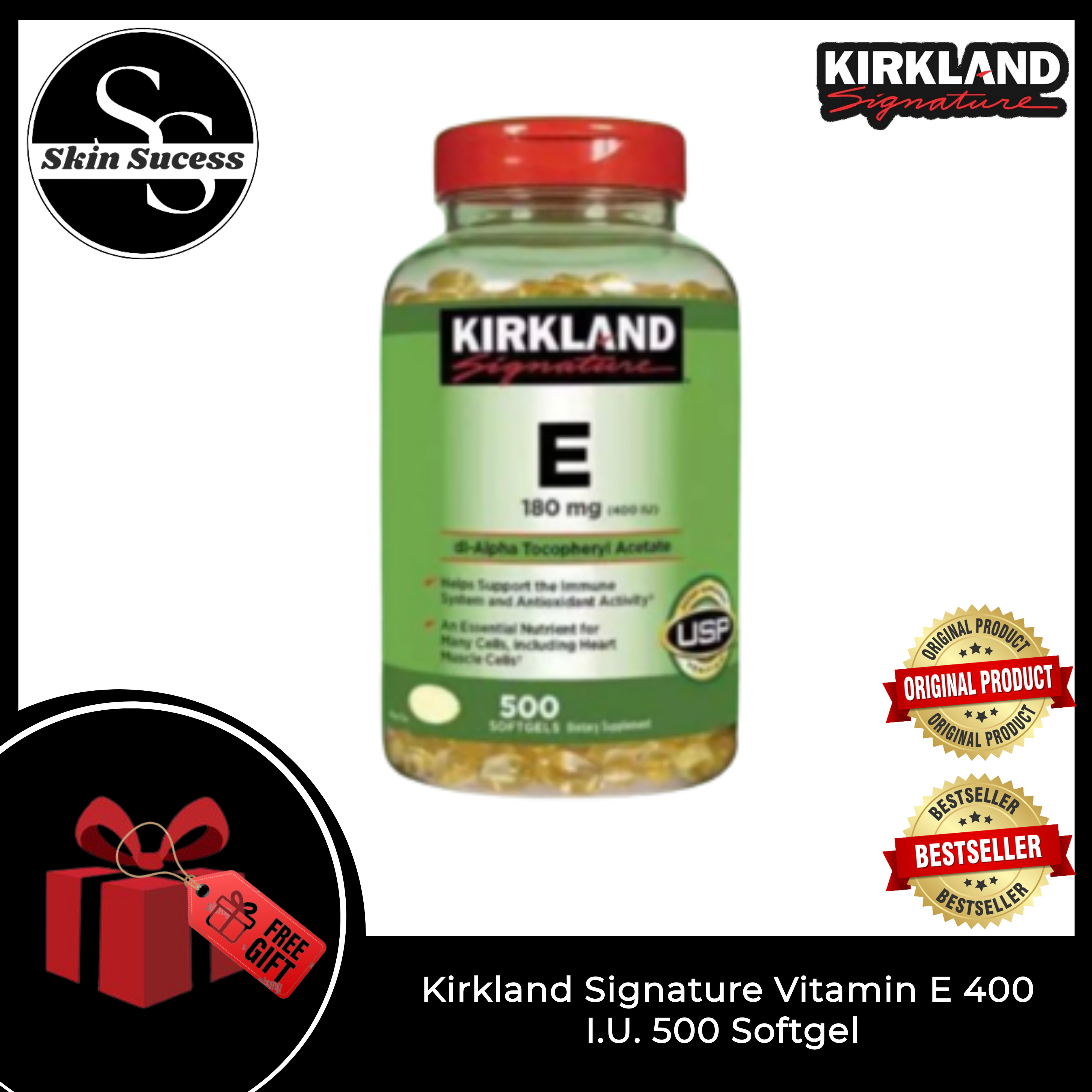 SKIN SUCCESS Kirkland Signature Vitamin E 400 I.U. 500 Softgel Lazada PH