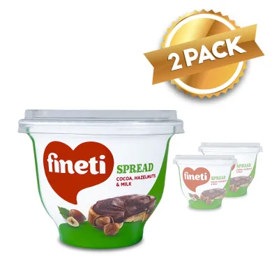 Fineti Hazelnut Spread with Cocoa 200g (Pack of 2)