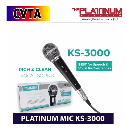 PLATINUM KS3000 Professional Dynamic Rich And Clean Vocal Sound Karaoke Microphone with 5