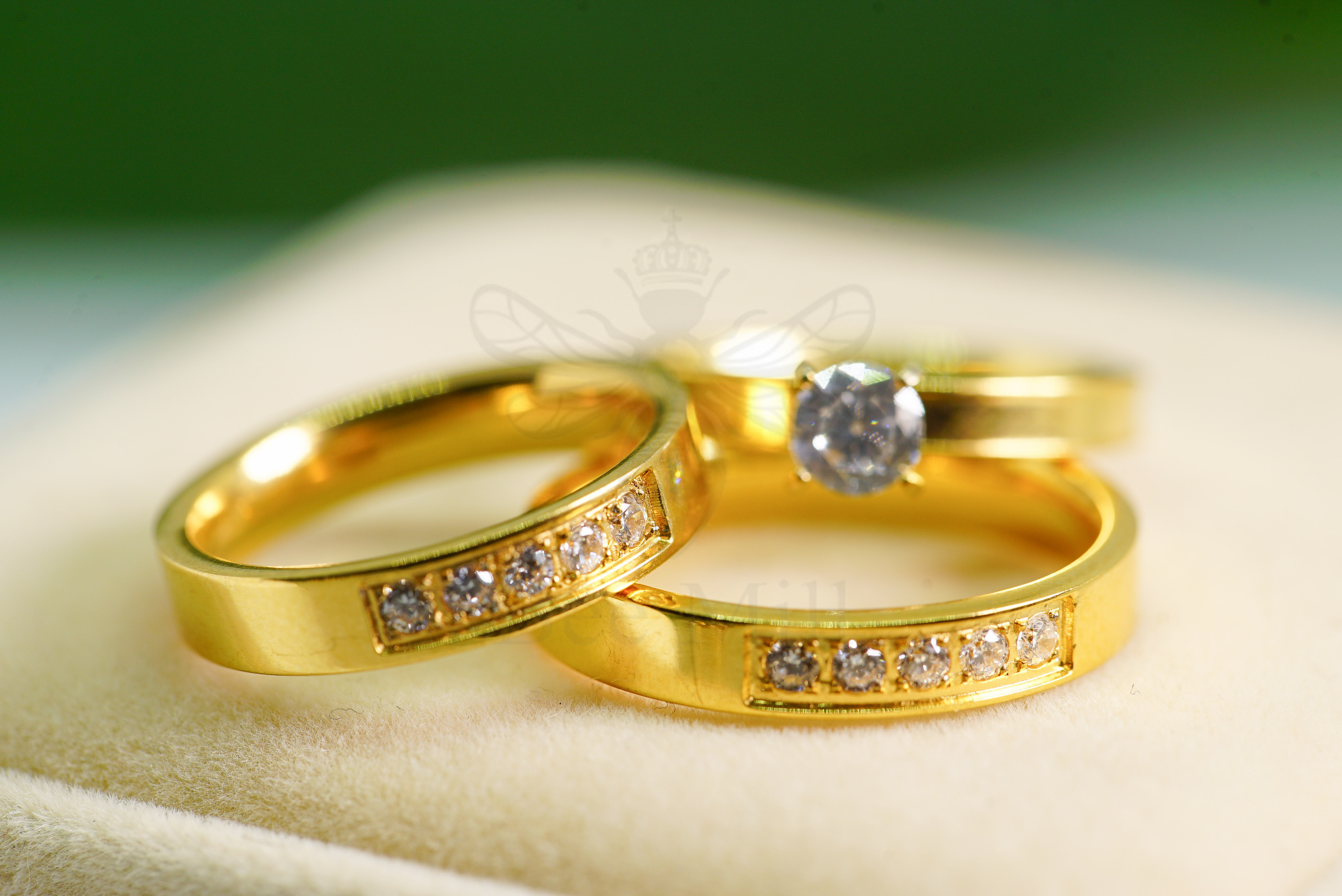 Platinum And Gold Bonded Couple Rings-saigonsouth.com.vn