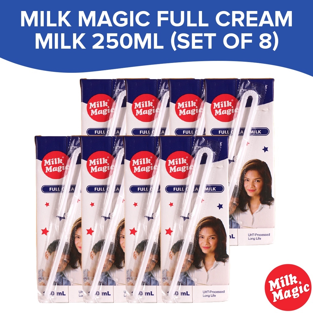 Milk Magic Full Cream Milk 250ml (Set of 8) Nutritious Drink Grocery