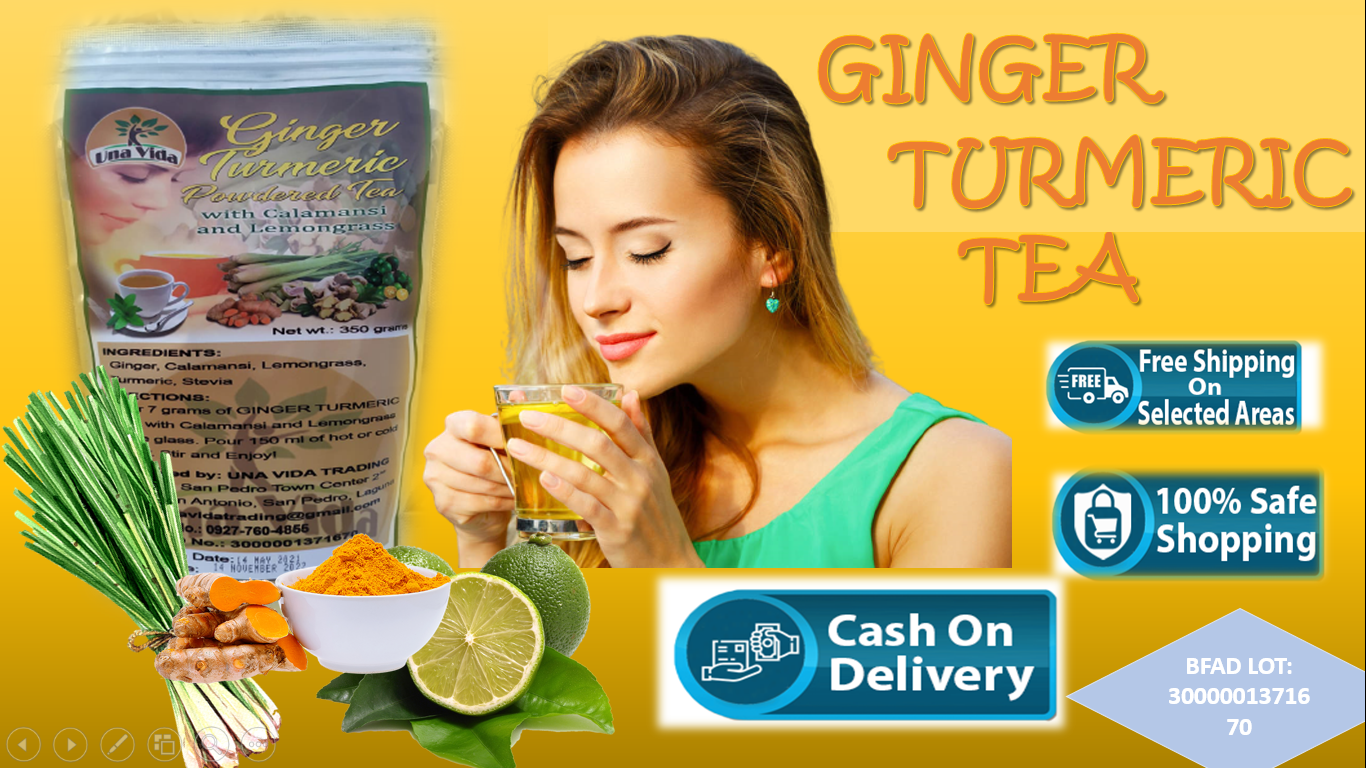 350 grams of Una Vida Ginger Turmeric Powdered Tea with Calamansi and