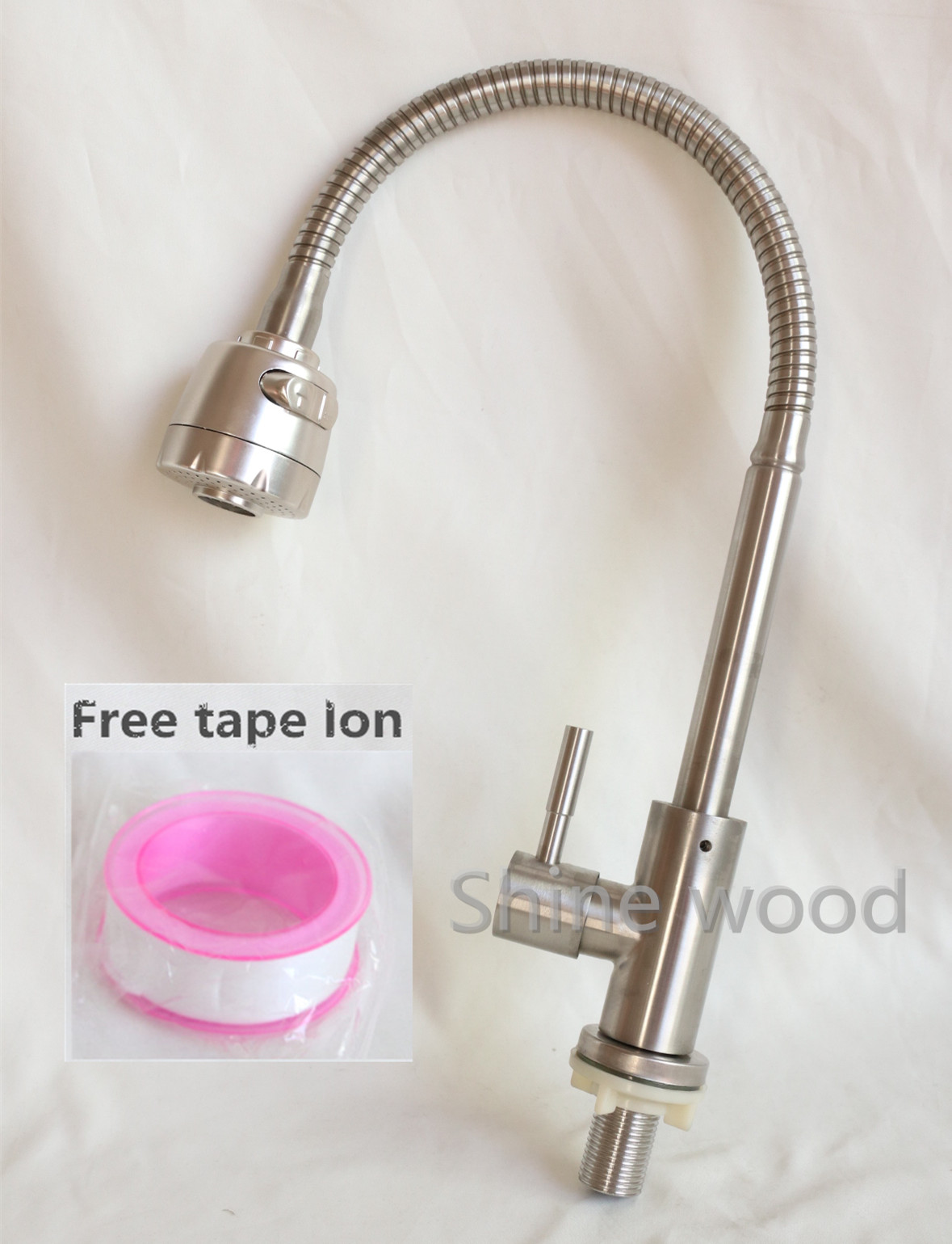 S.W Hardware 304 stainless steel gooseneck kitchen sink flexible faucet