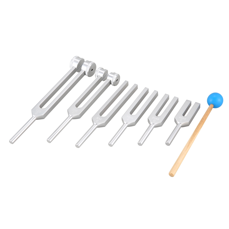 6pcs/set aluminum 128hz-4096hz tuning fork kit healing sound vibration