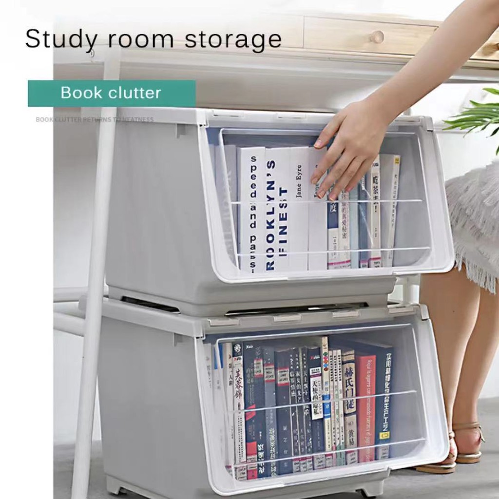 36L Stackable Storage Box Storage Organizer Basket Box Flip Top Storage