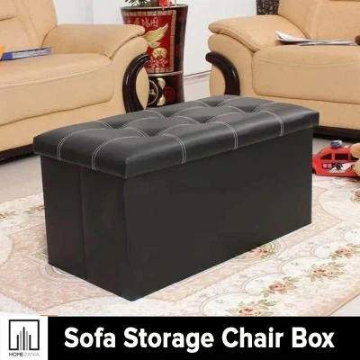 Ottoman Rectangular Sofa Storage Stool Sit Sofa Folding Box Chair Organizer Box