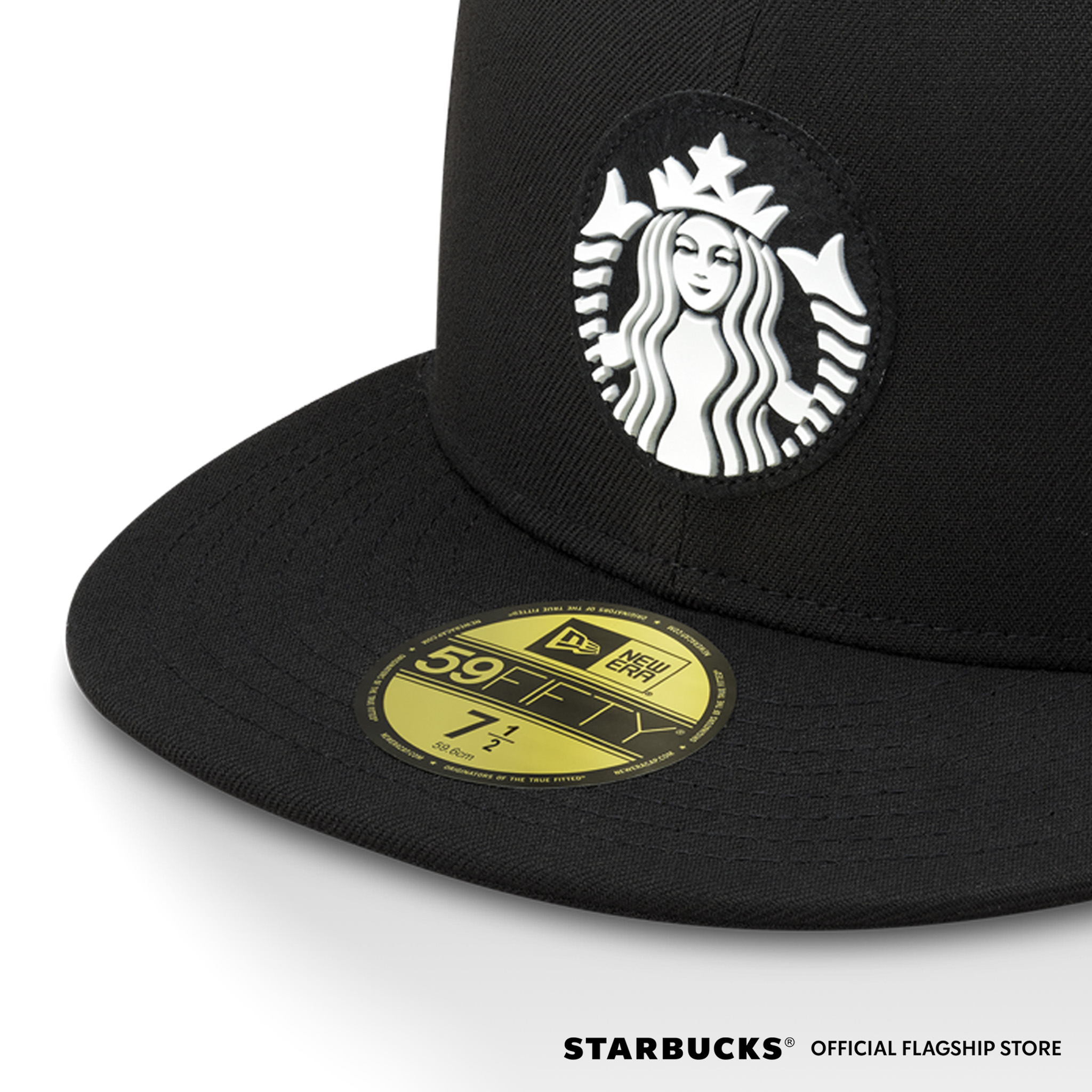 Starbucks New Era Black 59Fifty Medium Cap NewEra (Size 7 3/8