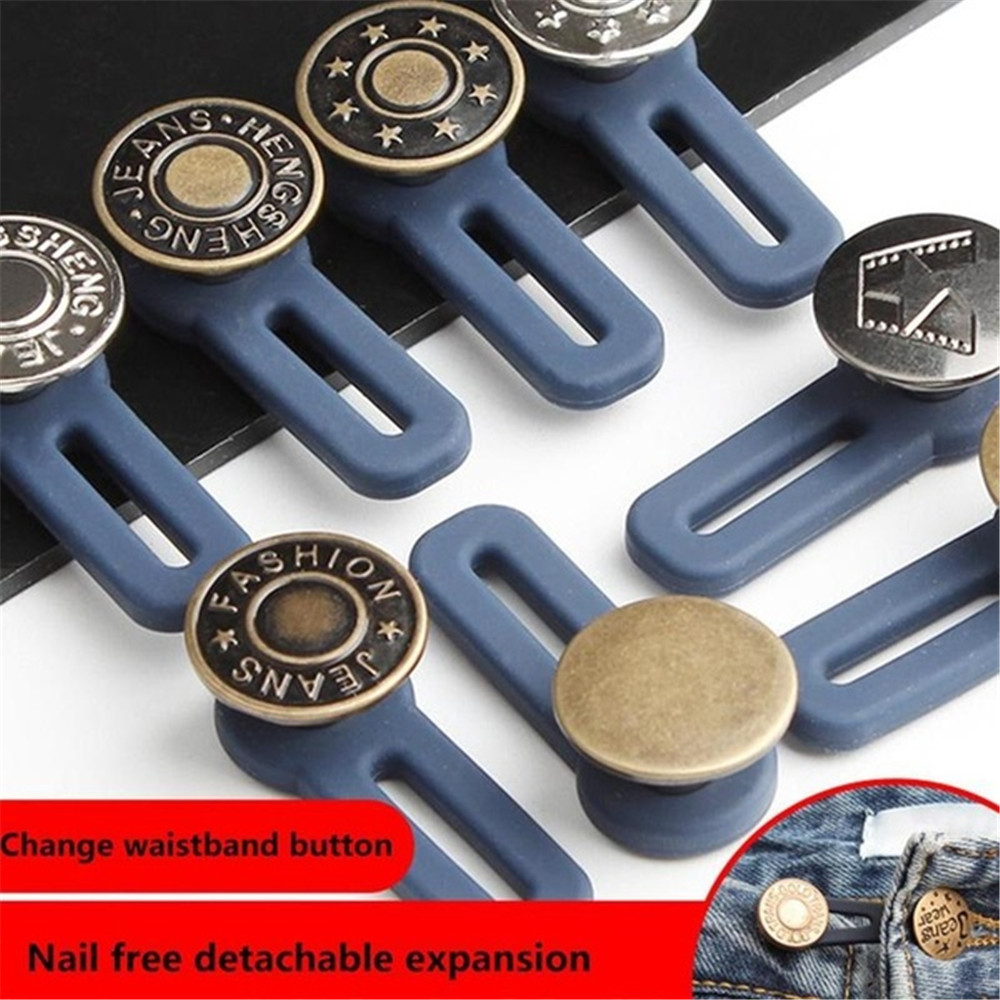 WEEHEJU33 2pcs Vintage Skirts Trousers Garment Pants Extender Jeans Retractable Button Hooks Sewing accessories