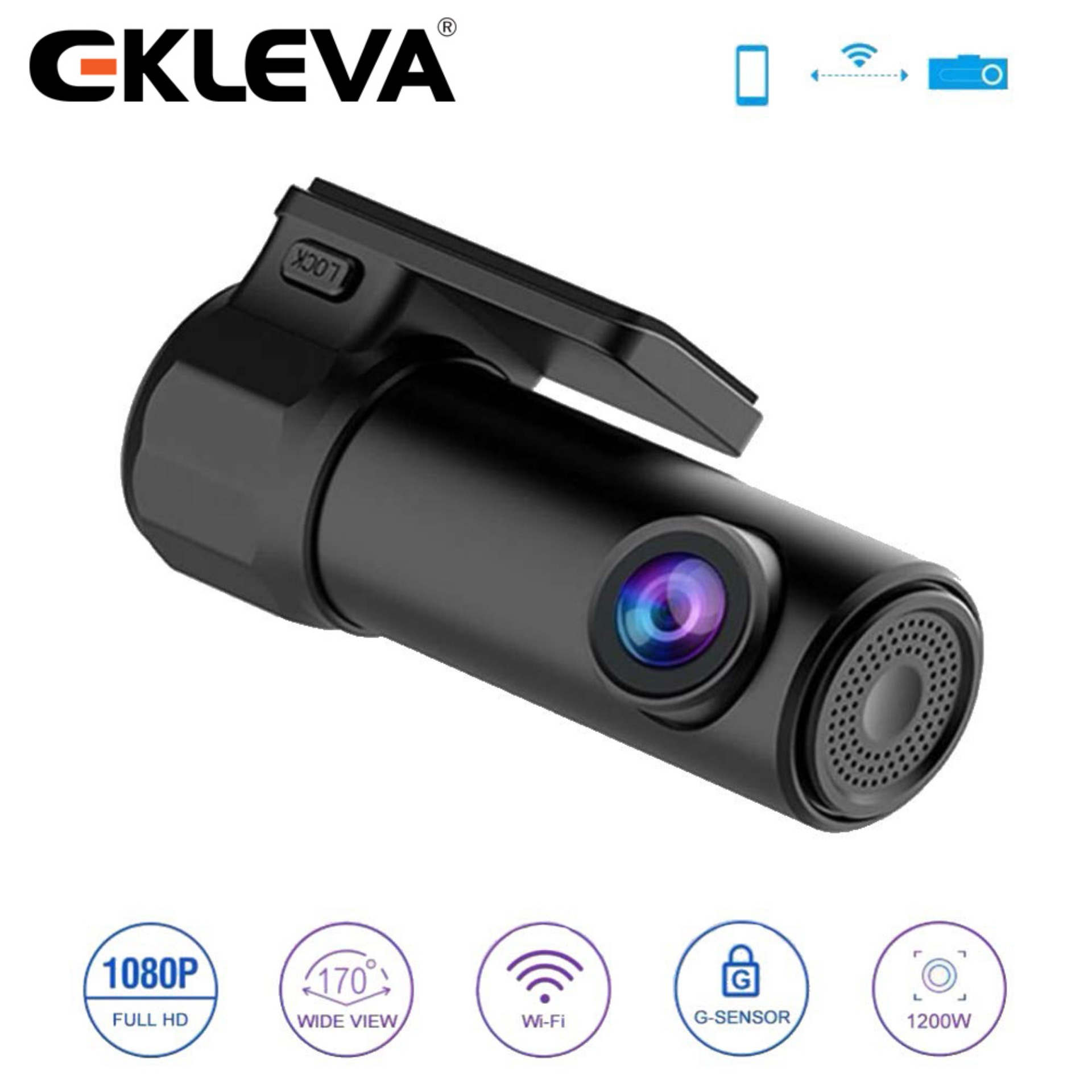 Motion Detection Night Vision WDR and 16GB SD Card Included Car Dash Cam WiFi FHD 1080P Car Dash Camera Mini 360 Degree Rotate Angle Dashboard Camera DVR Recorder with G-Sensor 