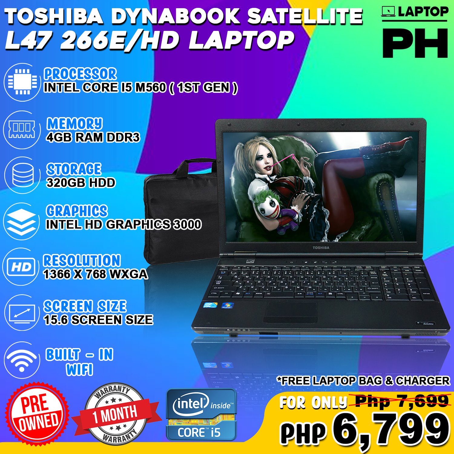 Toshiba Dynabook Satelite Notebook Laptop | Intel Core i5 Dual