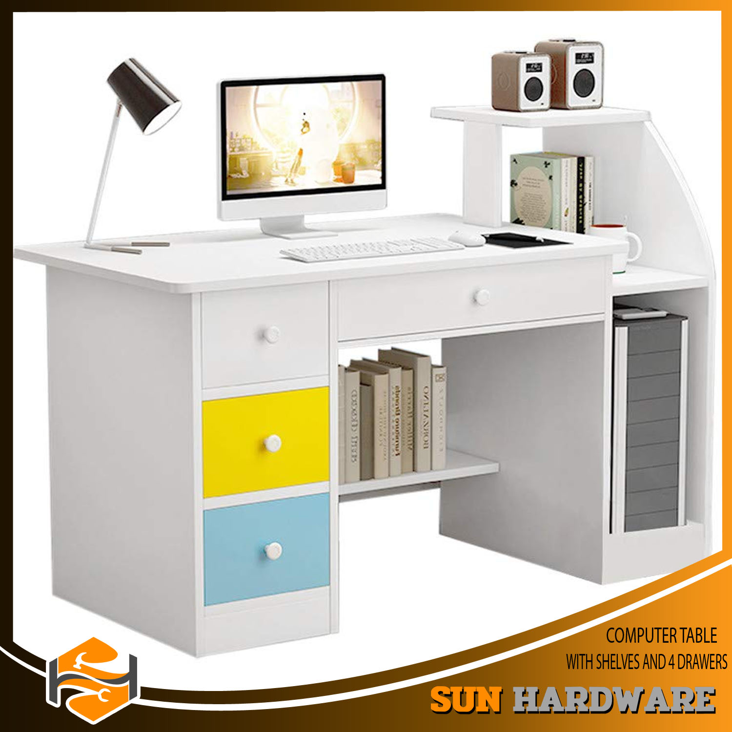 SUN HARDWARE SH39 Study Table with drawer and bookshelf