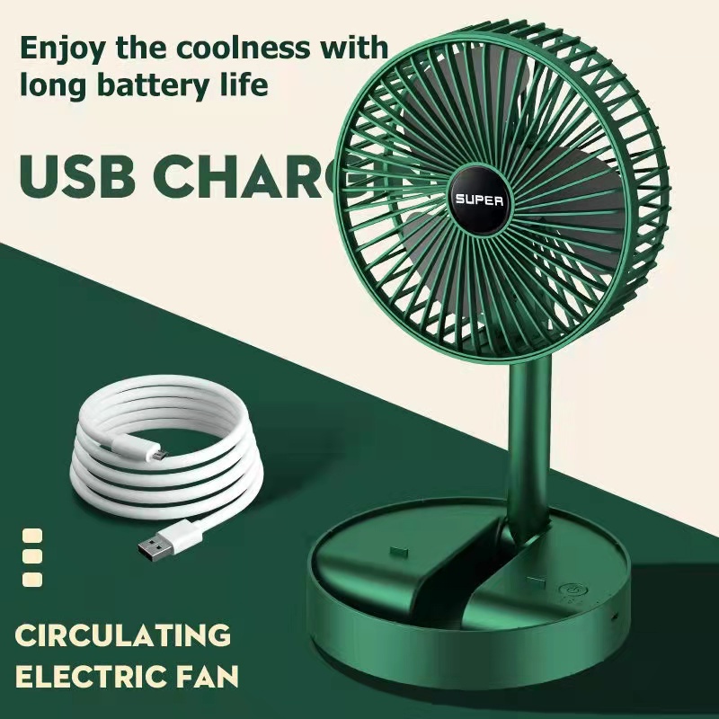 ANSEN Desk Electric Fan Small Folding Fan with USB Charging