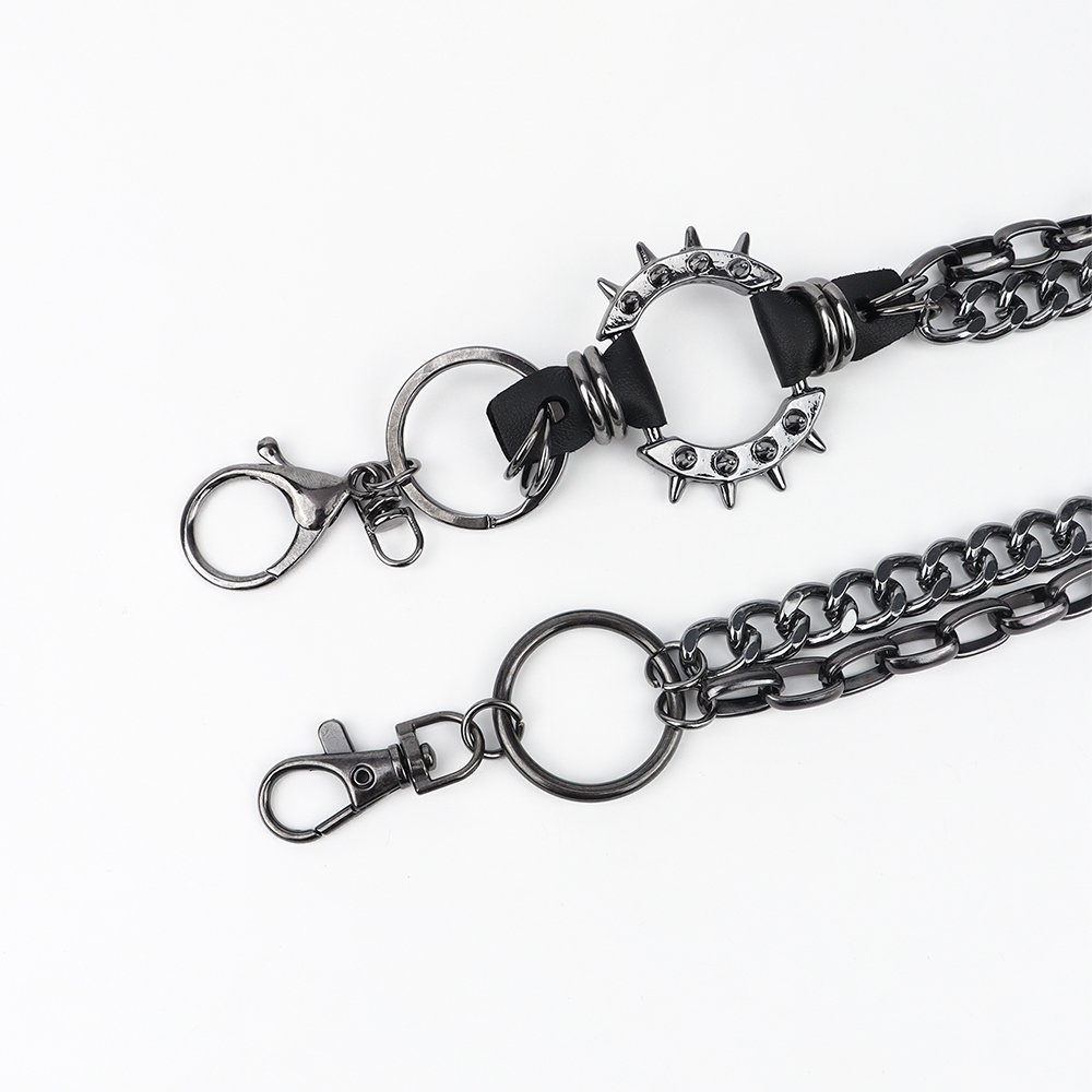 Metal Punk Rock Layered Chain Keychains For Men Women Waist - Temu