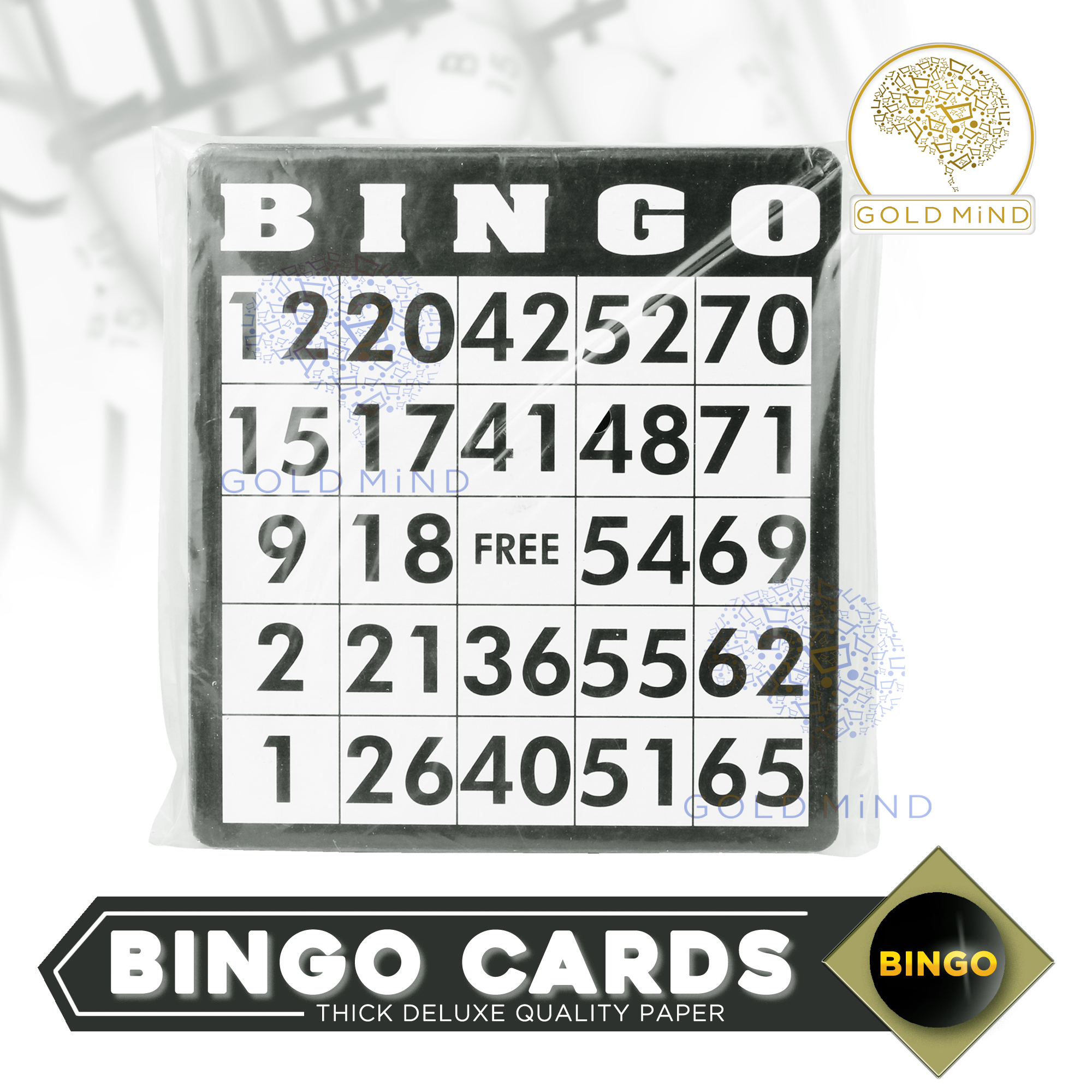 Bingo Set Deluxe Family Game (18pcs Cards) Gold Mind Everyday Low