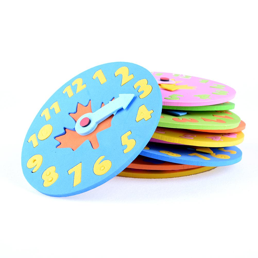 YUNZE Cute EVA Foam Number Clock Time Jigsaw Puzzle Kids Learning Toy ...