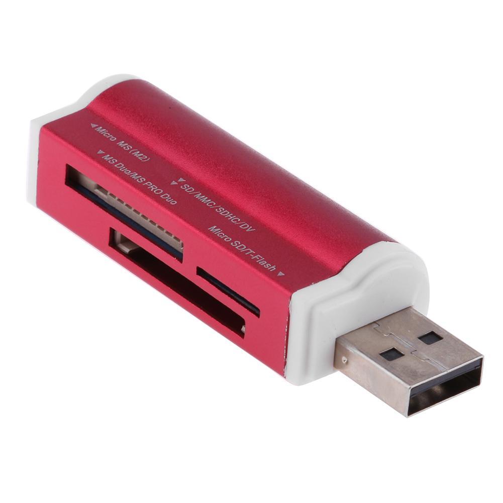 Đầu Đọc Thẻ Nhớ Đa Năng Hợp Kim Nhôm 4 Trong 1 USB2.0 Cho Thẻ SD/SDHC/Mini SD/MMC/TF