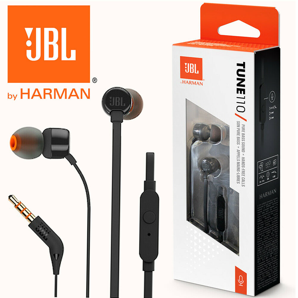 JBL T110 In Ear Earphones 3.5mm Jack Wired Harman Gaming Headset