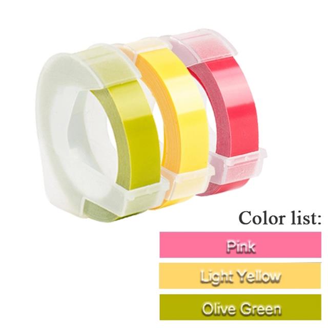 3Rolls 3D Embossing Label Tape white on Clear Transparent 9mmx3m for