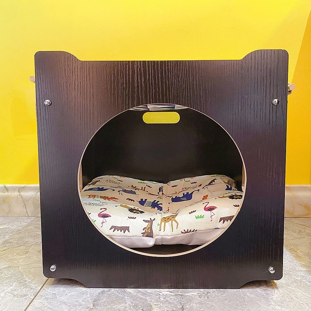 High Quality Pet Furniture Stackable Cat Wooden House with Hammock