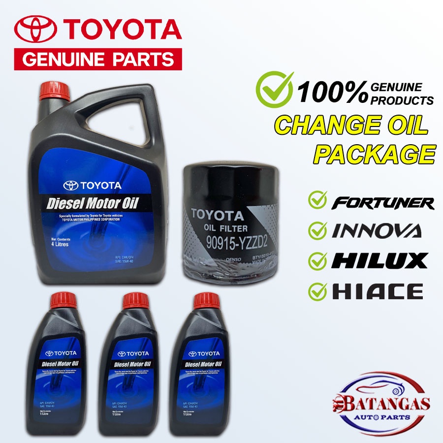 TOYOTA FORTUNER/INNOVA/HILUX CHANGE OIL PACKAGE 7L MOTOR OIL 15W-40 ...