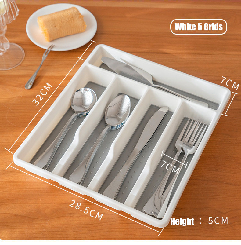 Kitchen Cutlery Spoon Fork Organizer Tray Drawer Storage Box