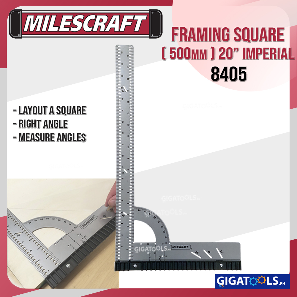 Milescraft Professional Framing Square 300mm ( 20-inches ) ( Imperial )  8405 ( HNDTLS ) [GIGATOOLS]