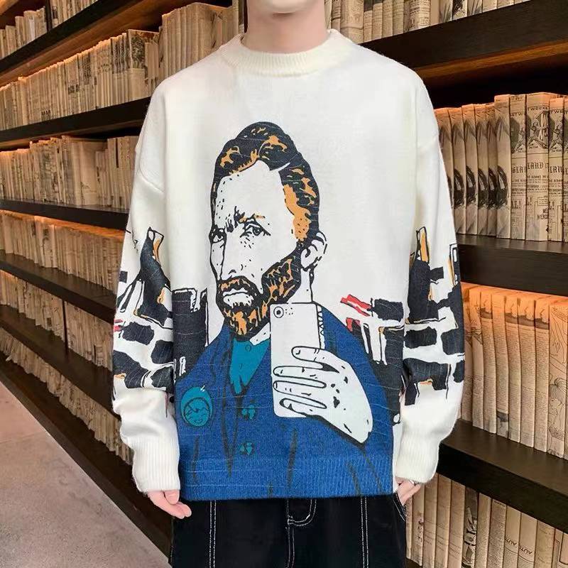 Van Gogh Sweater Men Fashion Streetwear 